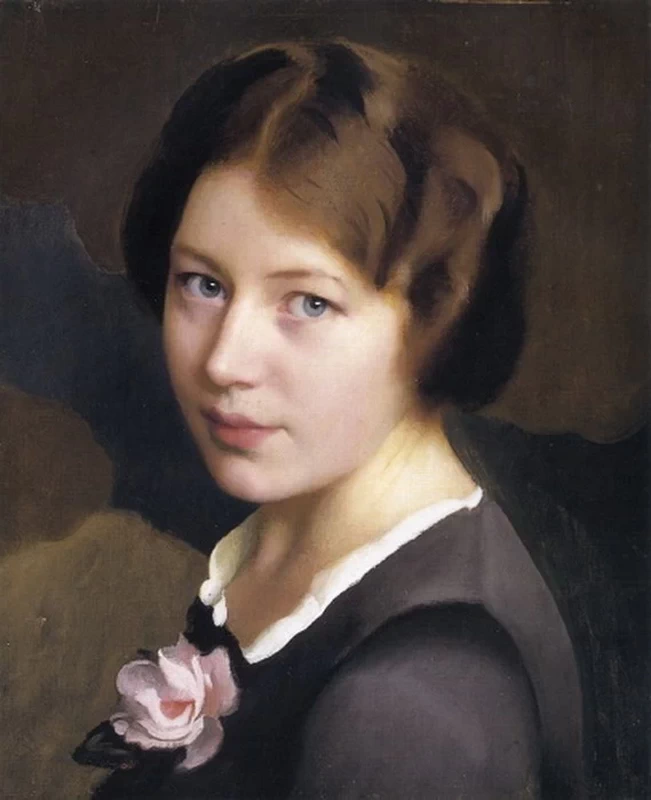 Ragazza con una rosa rosa